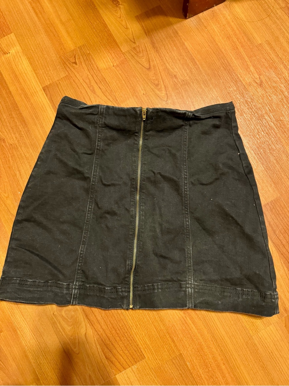 BDG Urban Outfitters Black Zipper Front Denim Mini Skirt size L